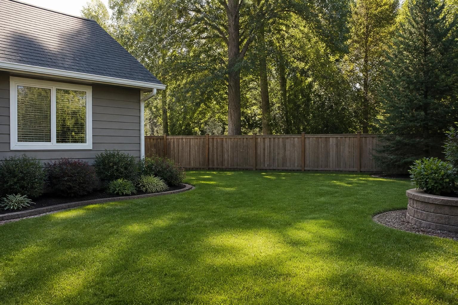 Cleared yard after emergency tree removal.