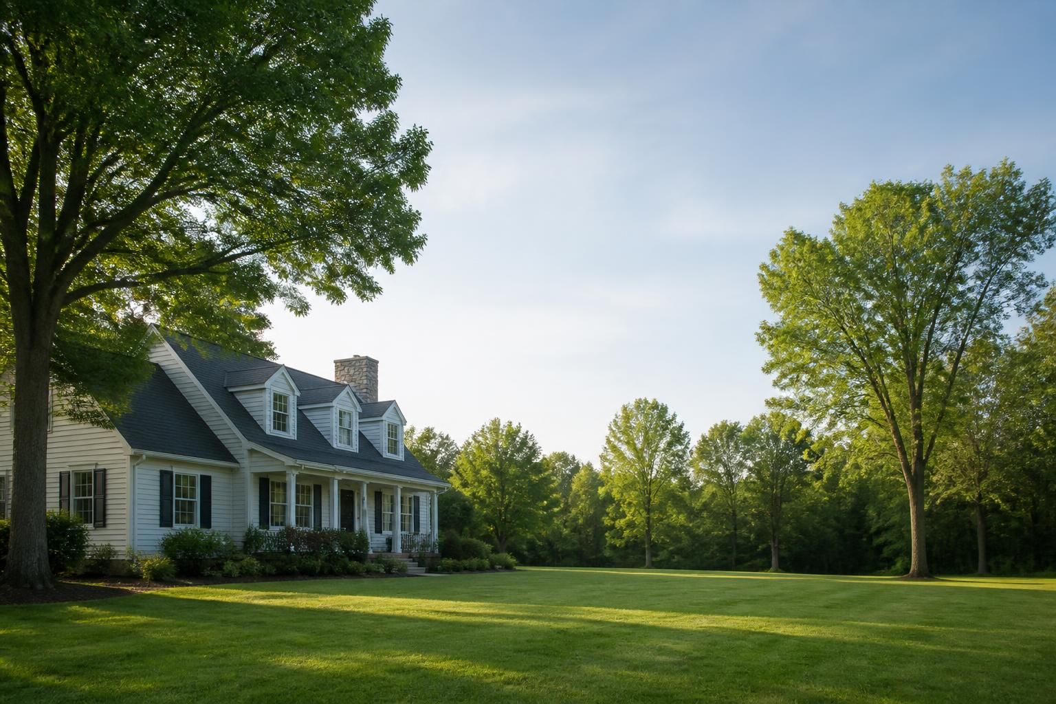 Restored residential property with open space after tree service.